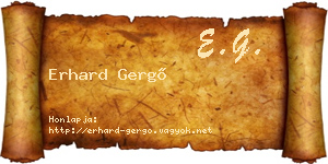 Erhard Gergő névjegykártya